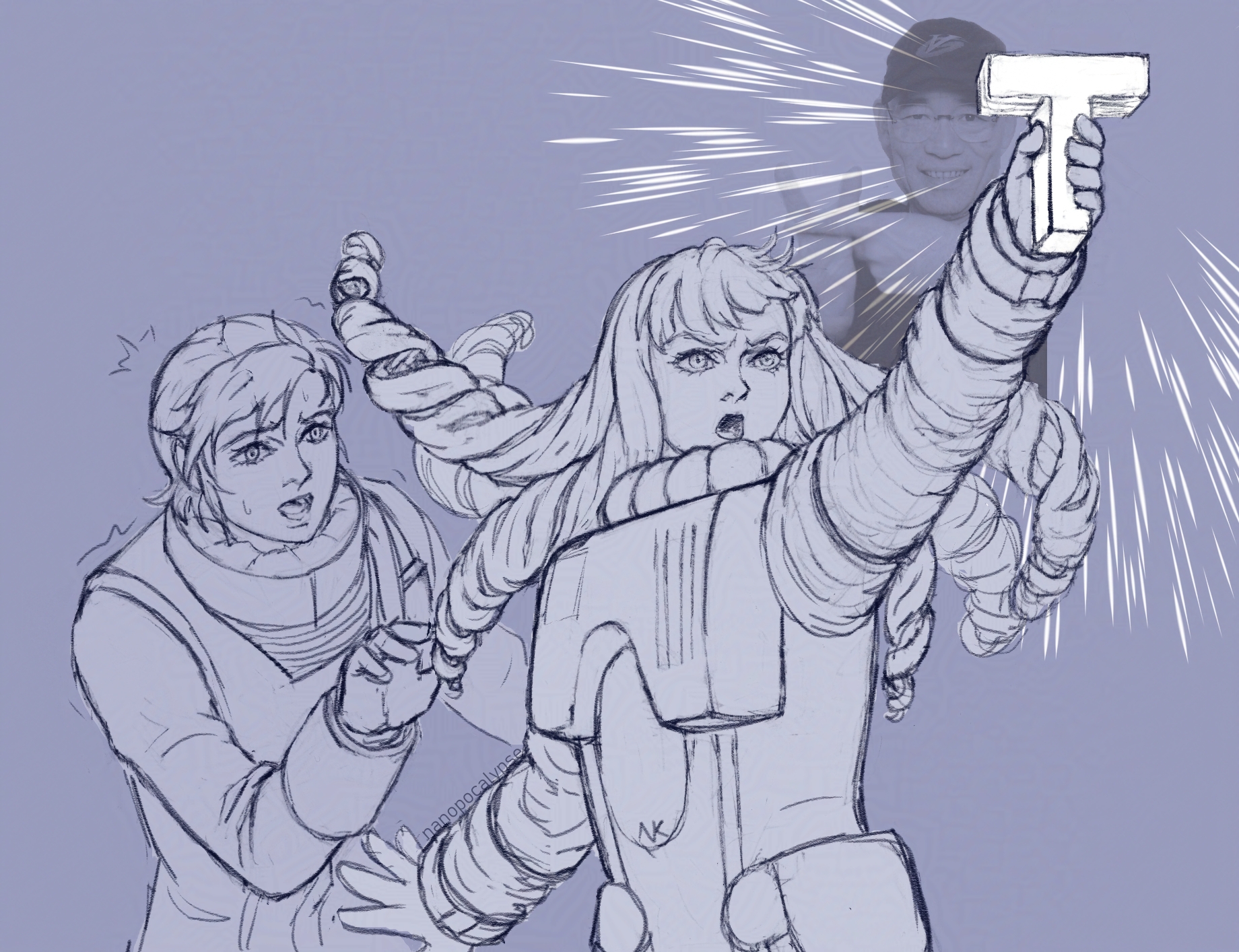 The Only Way Harry Can Win (∀ Gundam, Char's Counterattack) - pencil and Clip Studio Paint, 2023